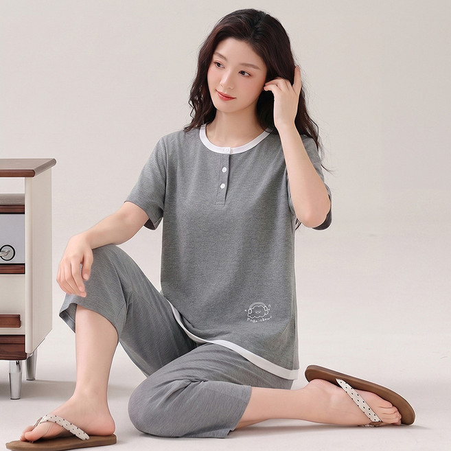 純棉睡衣女夏季薄款家居服 雲感透氣軟糯親膚