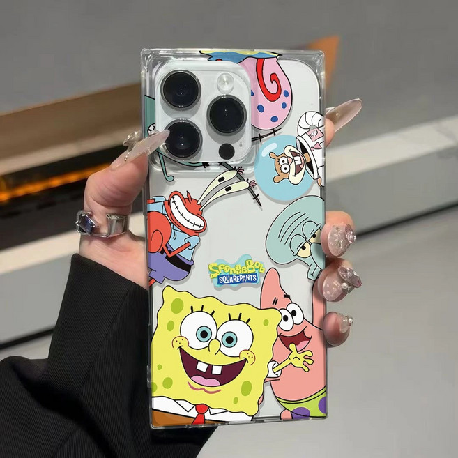 페어리아일랜드 스폰지밥 캐릭터 투명 아이폰 케이스