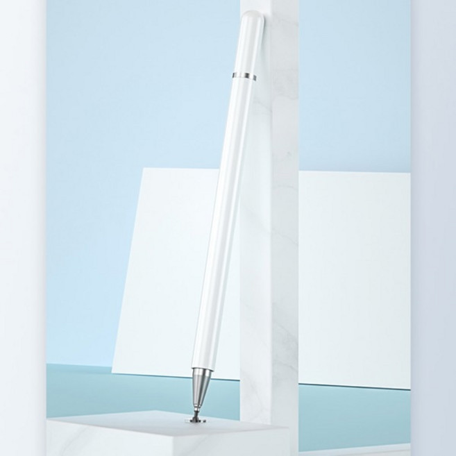 GOOJODOQ 호환 용품 스타일러스 펜 알루미늄 자동 흡수 펜 태블릿 아이패드 호환 샤오미 삼성 호환 터치 휴대폰 스타일러스 2 인 1, [01] White