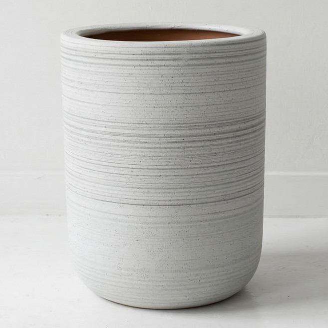 그린데이 대형 도자기 화분 원통라운드 인테리어 디자인 분갈이 사무실 거실, 그레이라인, 1개