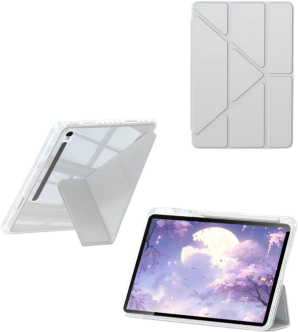 Rabbit Technolog 適用三星平板殼 A11+ S10 智能休眠翻蓋皮套, 灰色, 1個