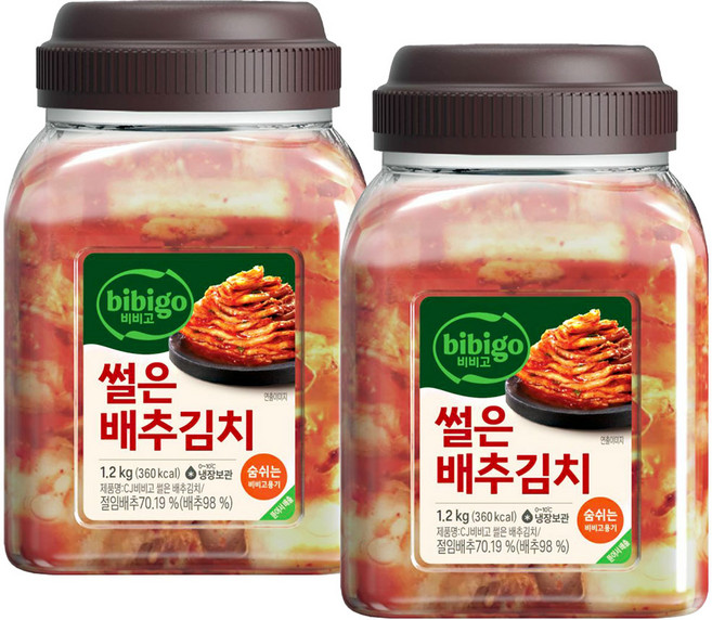 CJ 비비고 썰은 배추김치 1.2kg (용기), 2개