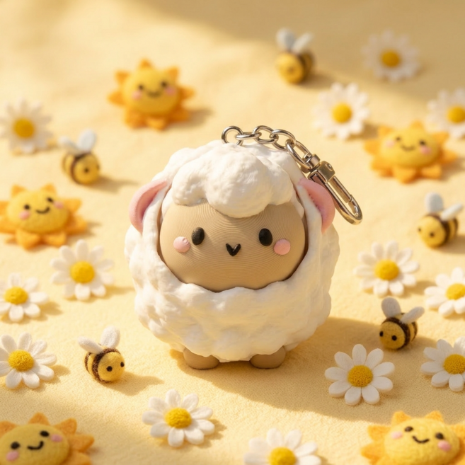 복슬복슬 양 클리커 키링 키캡 클릭커, 3000개