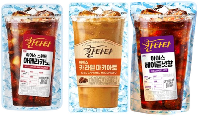 칸타타 아이스 230ml 헤이즐넛+카라멜마키아토+스위트 아메리 10팩씩 총 30팩, 1세트