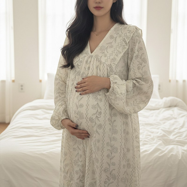 미야미 44 120 빅사이즈 만삭가능 임산부 롱원피스 임부복 추천 출산 선물 임신 임부