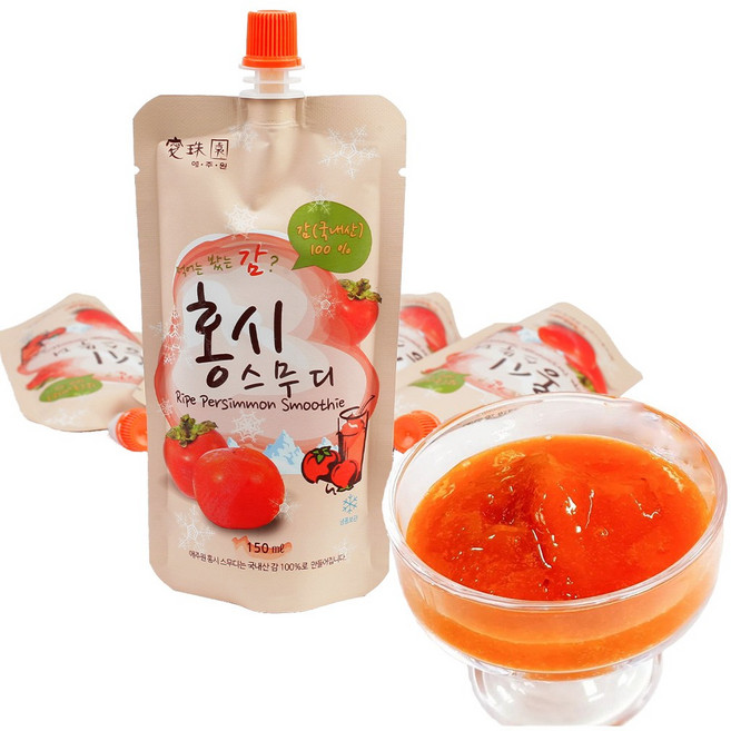 천연과일즙 아이스 홍시스무디 5팩 간식용, 150ml, 5개