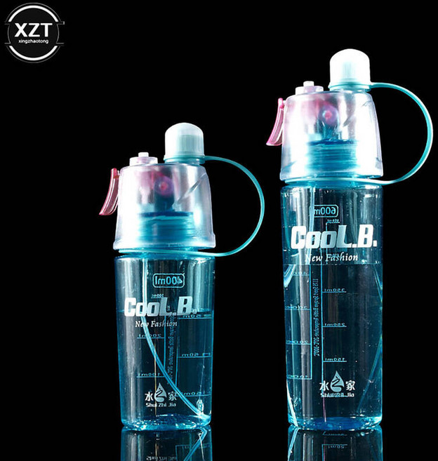 아이스하키 물병 빨대 음료 스프레이 컵 포함 사이클링 하이킹 야외 스포츠 솔리드 플라스틱 시원한 400 ml 600ml, 1개