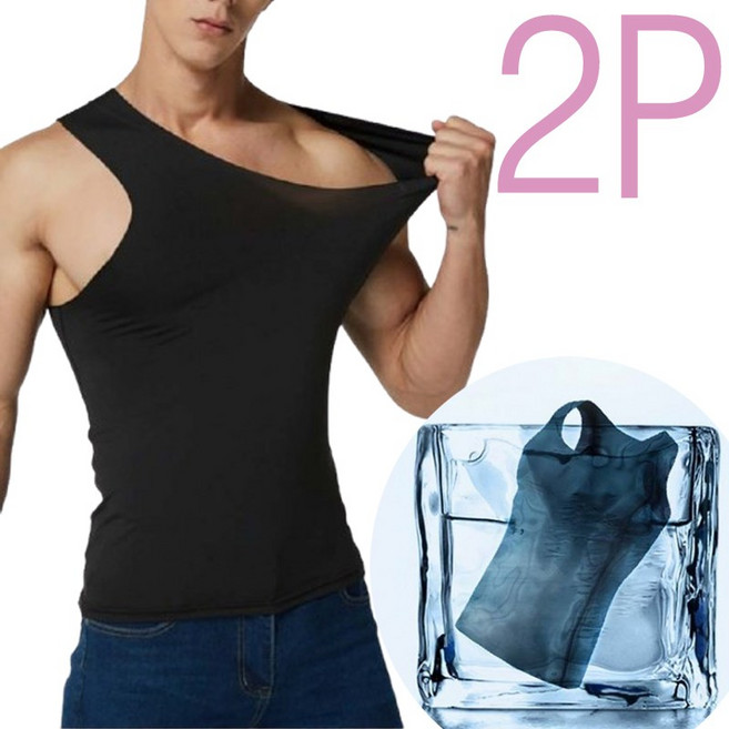 레오큐 남자 심리스 나시 무봉제 스판 런닝 민소매