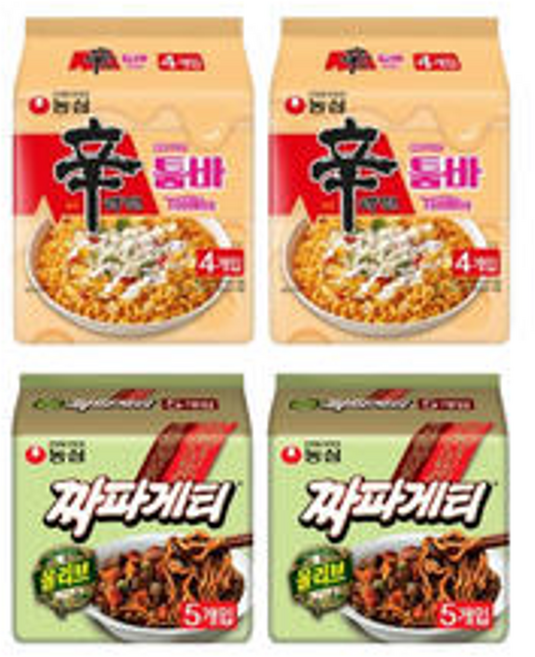 신툼2짜짜 (신라면 툼바 4입 2개 + 짜파게티 5입(멀티) 2개 ), 신툼2짜짜 (신라면 툼바, 4입, 2개 + 짜파게티,, 18개