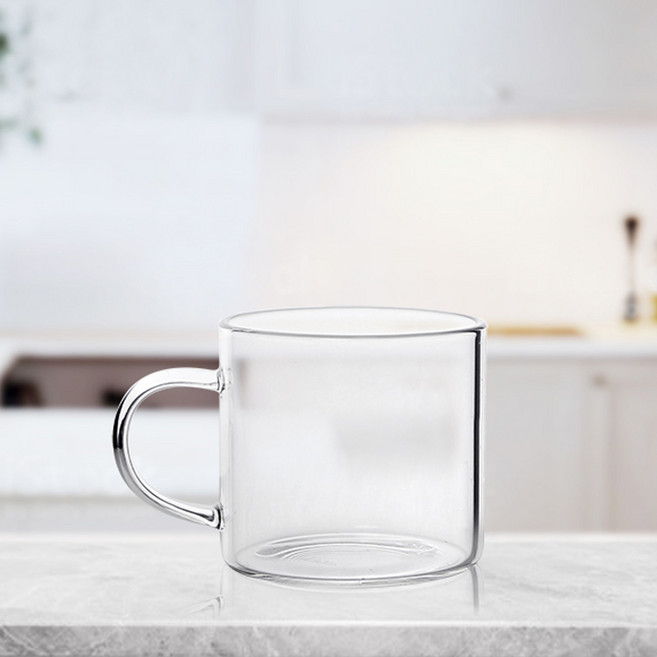 홈카페 내열 머그 손잡이 투명 유리 커피잔 물컵 네스프레소 버츄오 M-06 (110ml), 1개