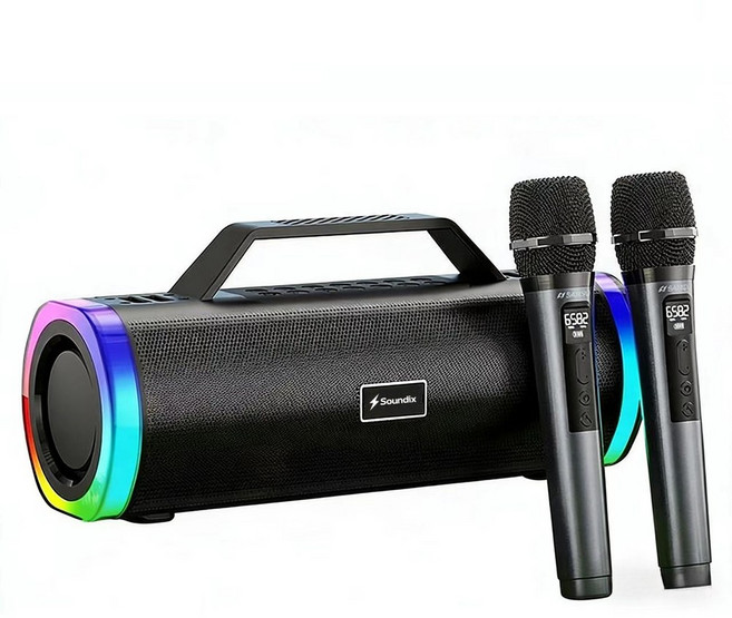 사운딕스 고출력 버스킹앰프 300W 이동식 야외 스피커 블루투스 듀얼마이크 행사 공연, Black, S.Dix-2M