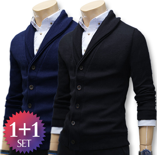 블루포스 슈케리 가디건 1+1 세트 남자 니트 겨울 자켓 남성 점퍼 아우터