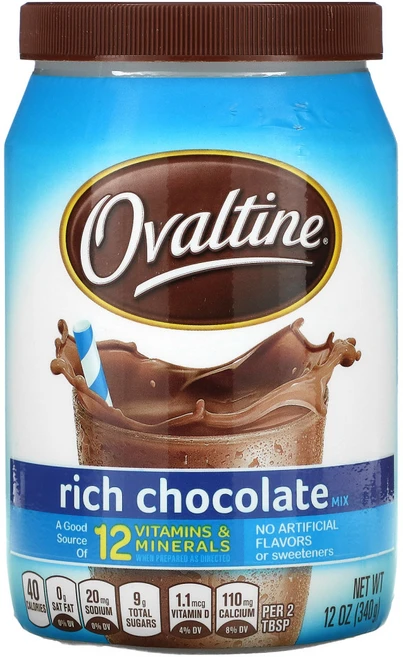 Ovaltine 리치 초콜릿 믹스 12 온스 (340g) 2팩, 340g - 쿠팡