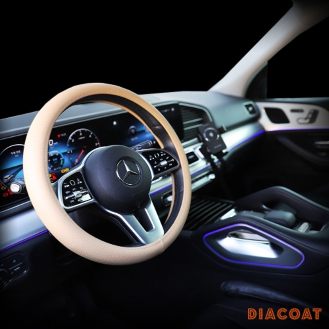 벤츠 지바겐 CLS CLA 숨쉬는 논슬립 타공 핸들커버, D컷-블랙