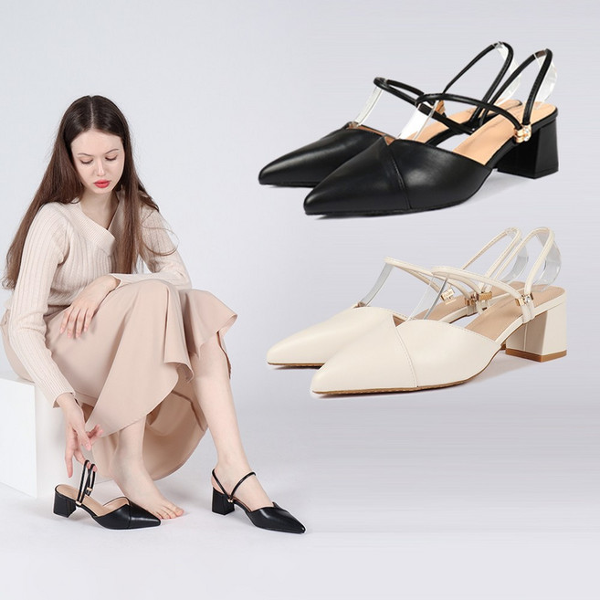 [국내브랜드] TCR 슬링백 샌들 발편한 여성 샌들 5cm