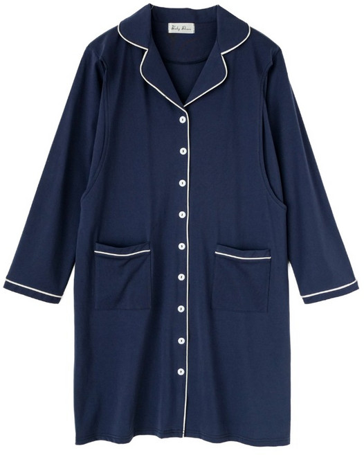 BabyShare時尚孕婦裝 翻領口袋哺乳長袖孕婦裙 哺乳衣