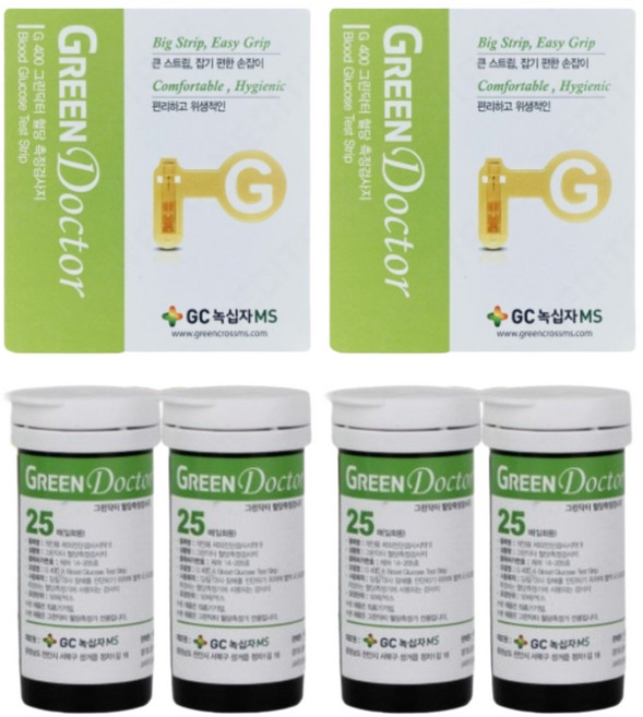 녹십자 그린닥터 혈당 시험지 1OO매=2통 측정 가능 당뇨 검사지 스트립 체크지