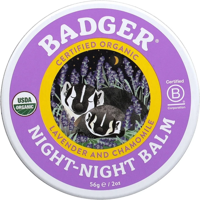 Badger 유기농 나이트-나이트 밤 라벤더 및 캐모마일 56g(2oz), Badger유기농나이트나이트밤라벤더및캐모마일56g2oz, 56g, 1개 - 쿠팡