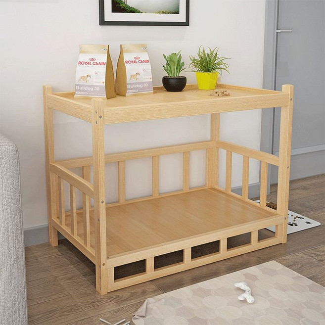 강아지나무집 원목하우스 DIY 실내 협탁 강아지집 강아지매트 강아지침대 반려동물하우스 펫하우스, 상단 포함 기본형