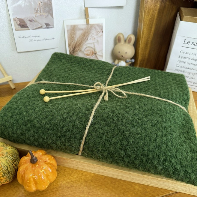 CRT 030 탐나요 포근하고 따뜻한 보온 니트 원단 다이아 패턴 무지 발열 천, 1개, 그린