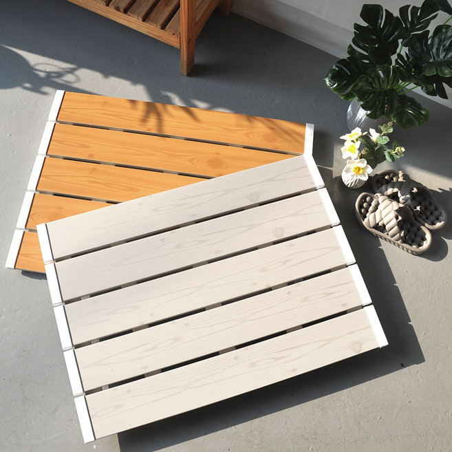 수지매트 다용도발판 고급형 5줄 욕실발판 현관 베란다, 브라운, 1개