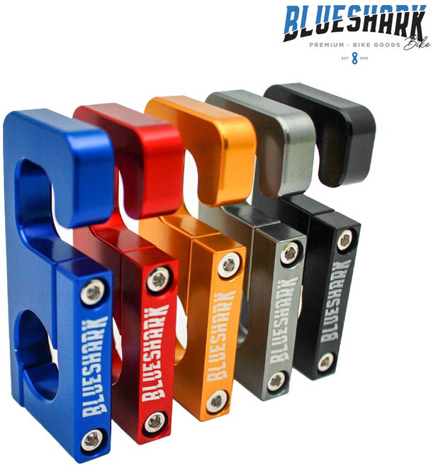 블루샤크 오토바이 봉지걸이 혼다 PCX125 NMAX XMAX 보이져 범용 바이크 자전거 봉투걸이 후크 사각 걸이고리 튜닝 용품, 골드, 1개