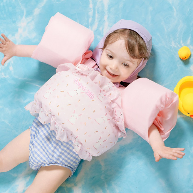디웨이브 큐티베베 퍼들점퍼 암링자켓 유아동 팔튜브 암튜브 구명 수영 물놀이 조끼, 핑크