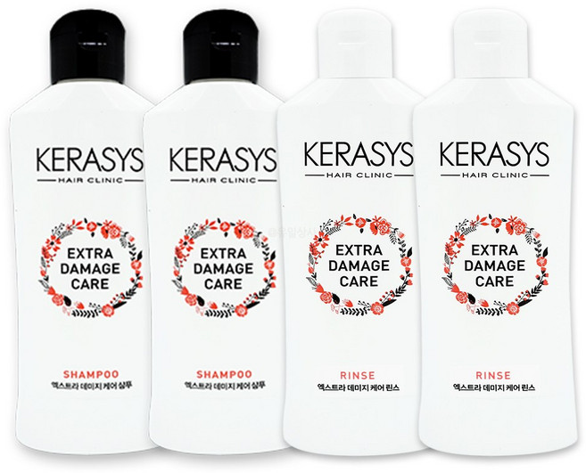 애경 여행용 휴대용 헬스 세트 4종 샴푸 린스, 1세트