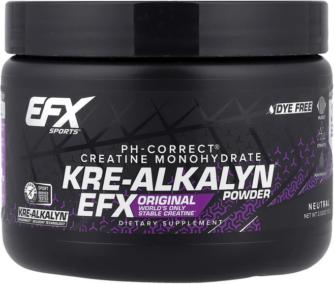 EFX 스포츠 Kre-Alkalyn 분말 운동 전 후 100g, 2개