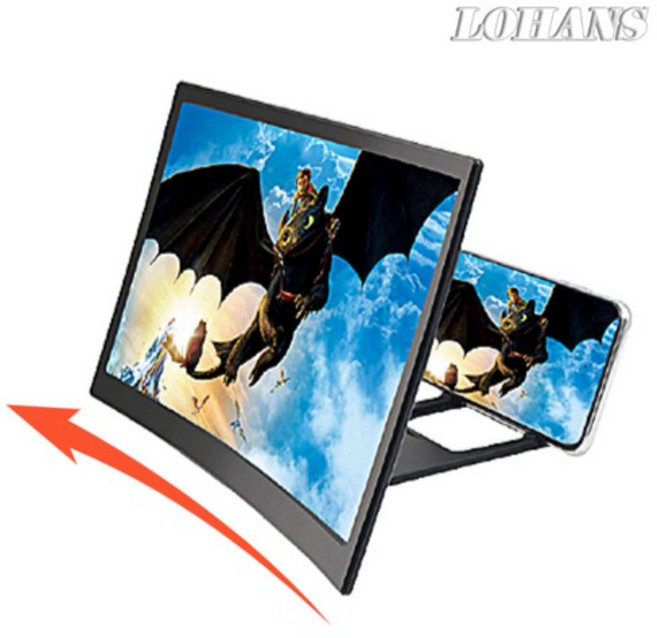 LOHANS 지금까지 이런 확대스크린은 없었다. 커브드 확대경돋보기, 14인치, 1개