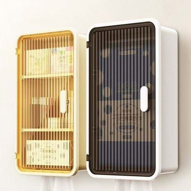 衛生間壁掛收納櫃 浴室置物架 馬桶上方免打孔, 壁掛收納盒—珍珠白, 1個