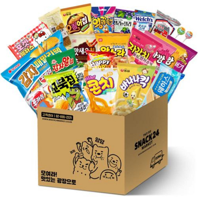 스낵24 나과장 최애 사무실 봉지과자세트 27p, 1세트, 1개, 27종