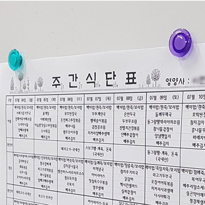 학교교실부착 안내문붙이는자석 게시물종이 포스터광고지 전단, 반투명 중 10P (3cm)