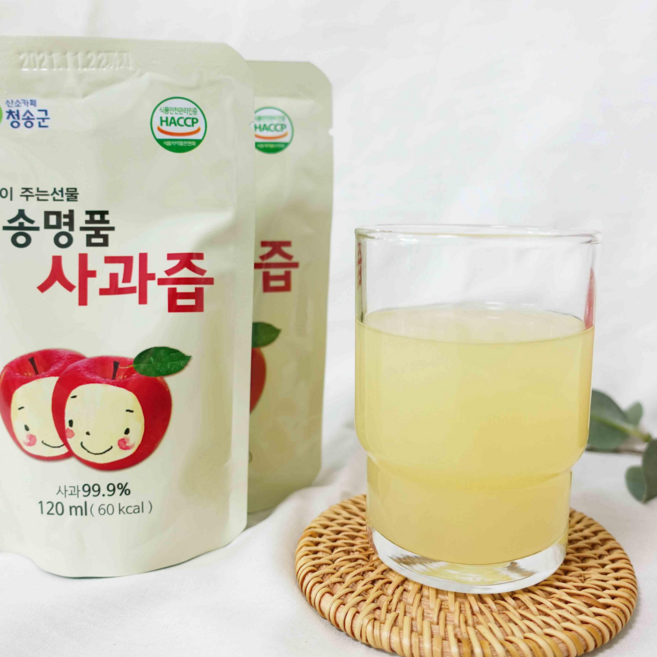 청송 사과 100% 명품 사과즙, 120ml