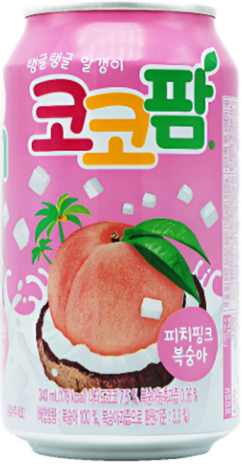 코코팜 피치핑크 복숭아, 340ml, 6개