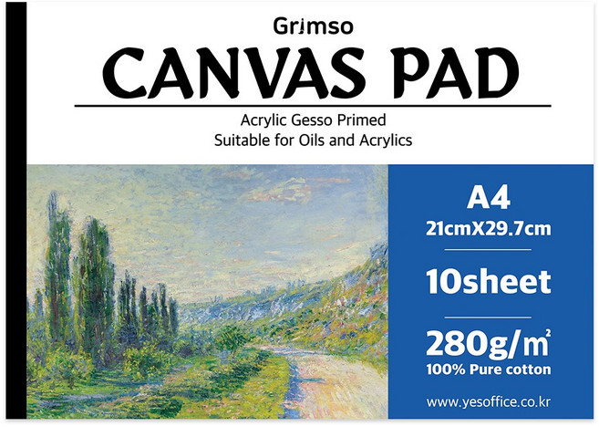 뜯어쓰는 캔버스 A4 패드 캔버스지 스케치북 캔버스북 면캔버스 유화 아크릴화 수채화 과슈