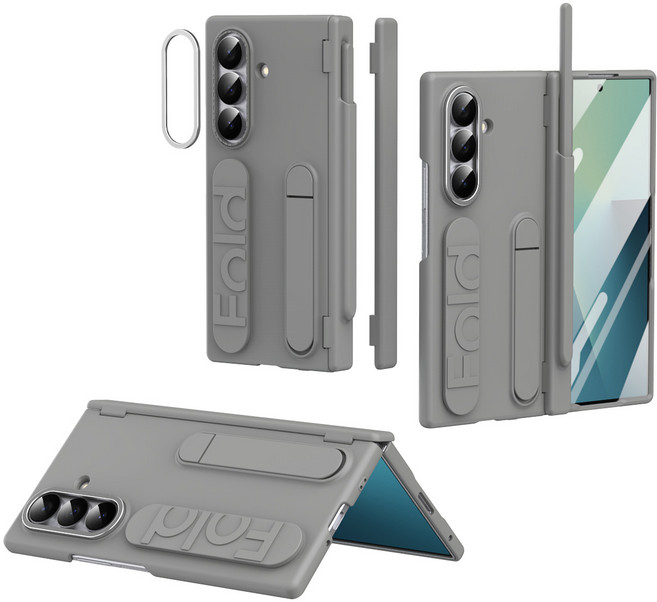 Elvo 갤럭시 Z폴드 7/6 케이스 투 명 힌지보호 핸드스트랩 스텐드거치대 sPen 2개힌지 교체 가능