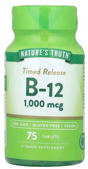 Natures Truth 비타민 타임 릴리즈 B-12 1000mcg 타블렛 75정 1개 - 쿠팡