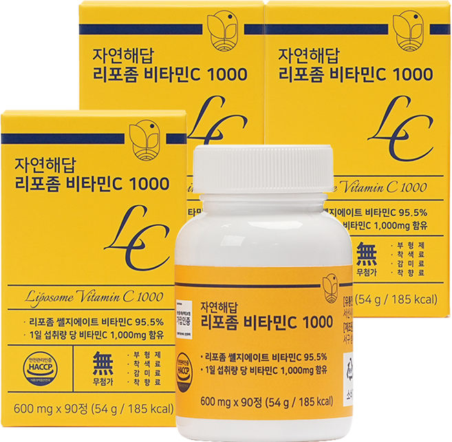 자연해답 리포좀 비타민C 1000, 3박스, 90정