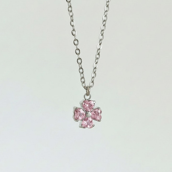 [비마롱] 봄 행운 네잎클로버 목걸이 데일리 포인트 주얼리