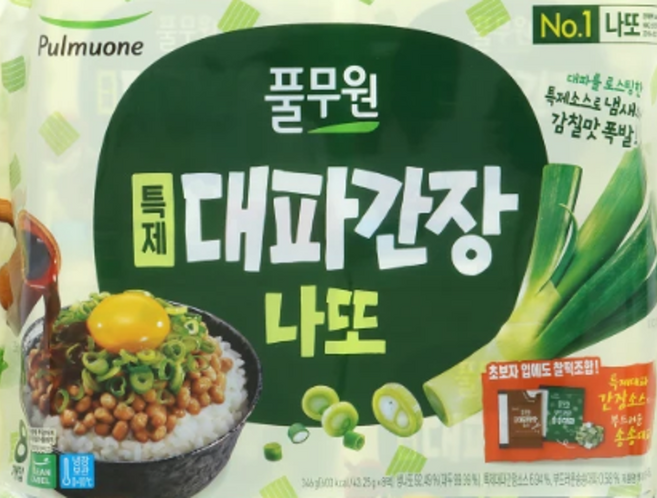 풀무원 특제 대파 간장나또, 5개, 346g