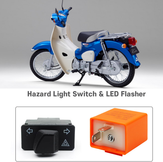 혼다 슈퍼커브 110 호환 매립형 비상등 스위치 속도조절 LED 릴레이 세트, 1개