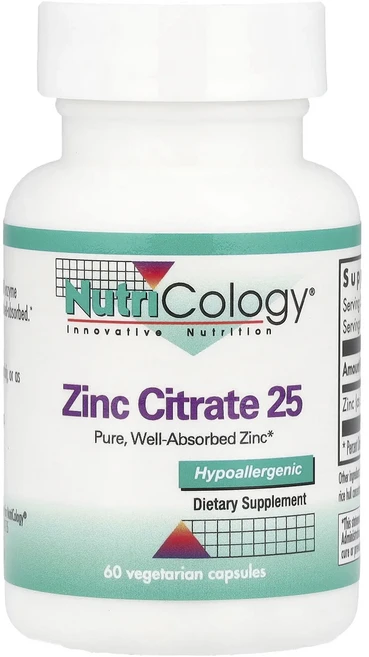 단백질 비타민 철분 마그내슘 칼슘 Nutricology 아연 시트레이트 25 60 채식주의 캡슐 고루고루섭취해주세요, 1개 - 쿠팡