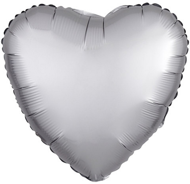피플스파티 18인치 새틴럭스 하트 은박풍선, 플래티늄, 1개