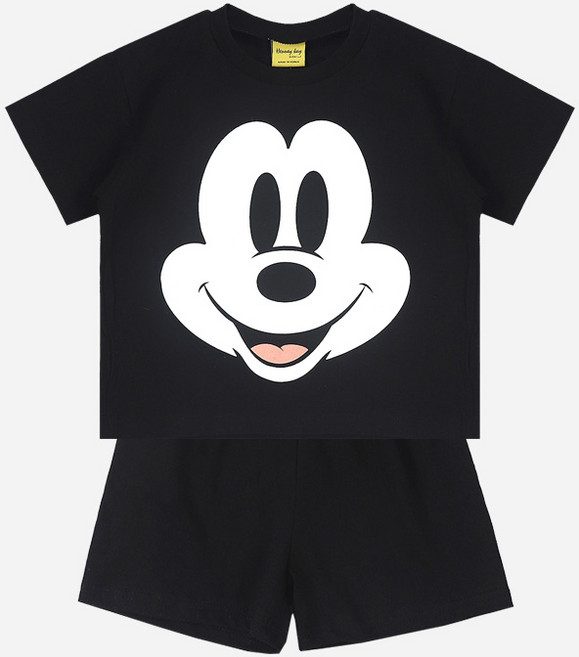 디즈니 여름 아동 미키&미니 얼굴 반팔 상하복 상하세트