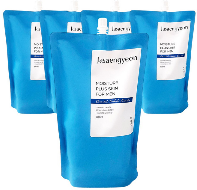 댕기머리 자생연 모이스처 스킨 포맨 900ml 리필 토너, 5개