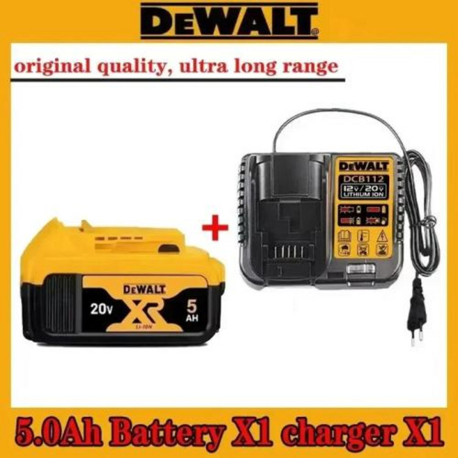 배터리 20V 6AH 충전식 리튬 이온 배터리 DCB115 DCB118 공구 배터리 DCB1104 충전기, 5Ahx1 ChargerX1, 1개