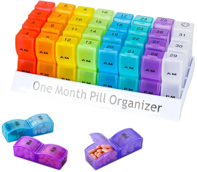 31일 오전 오후 분리약통 영양제 보관함, 1개 - 쿠팡