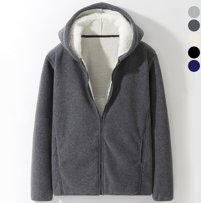 후앙스 오버핏 남녀공용 털 후리스 후드 집업 CJJP-2202