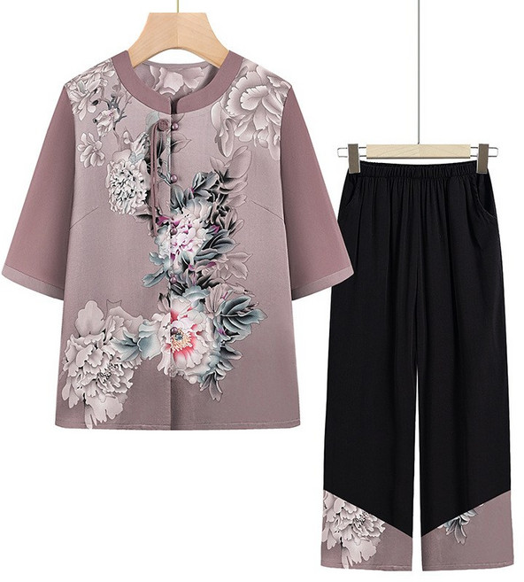 여름 쉬폰 블라우스 가디건 세트 60대 70대 어머니 할머니 편안한 트렌디 패션 비보뉴